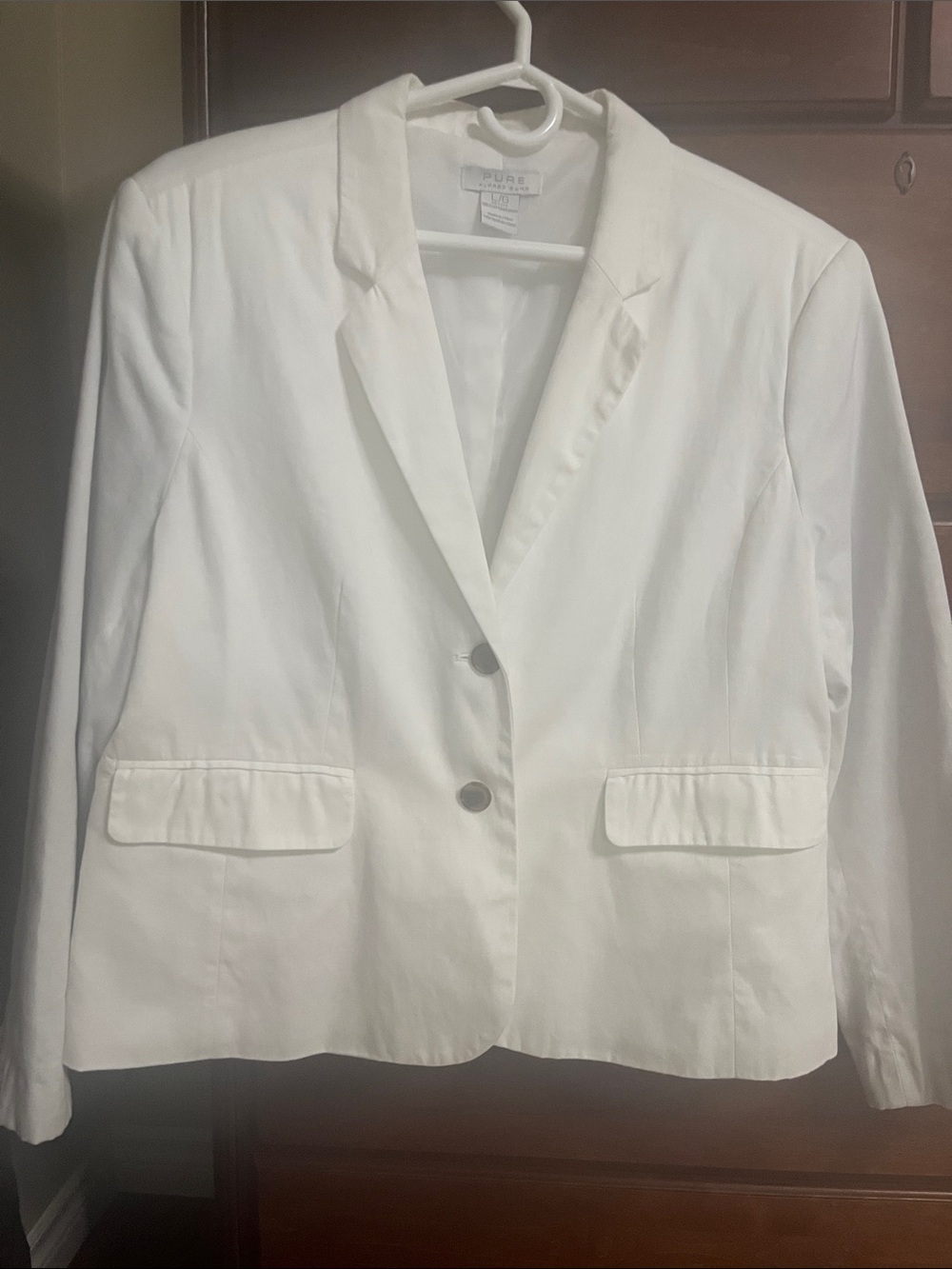 ALFRED SUNG White Single-Button Notch Lapel Blazer